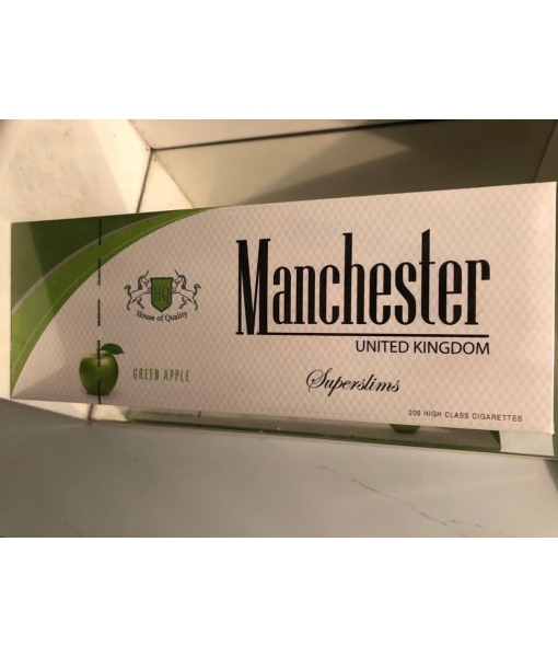 Сигареты "Manchester Superslims Зелёное Яблоко"